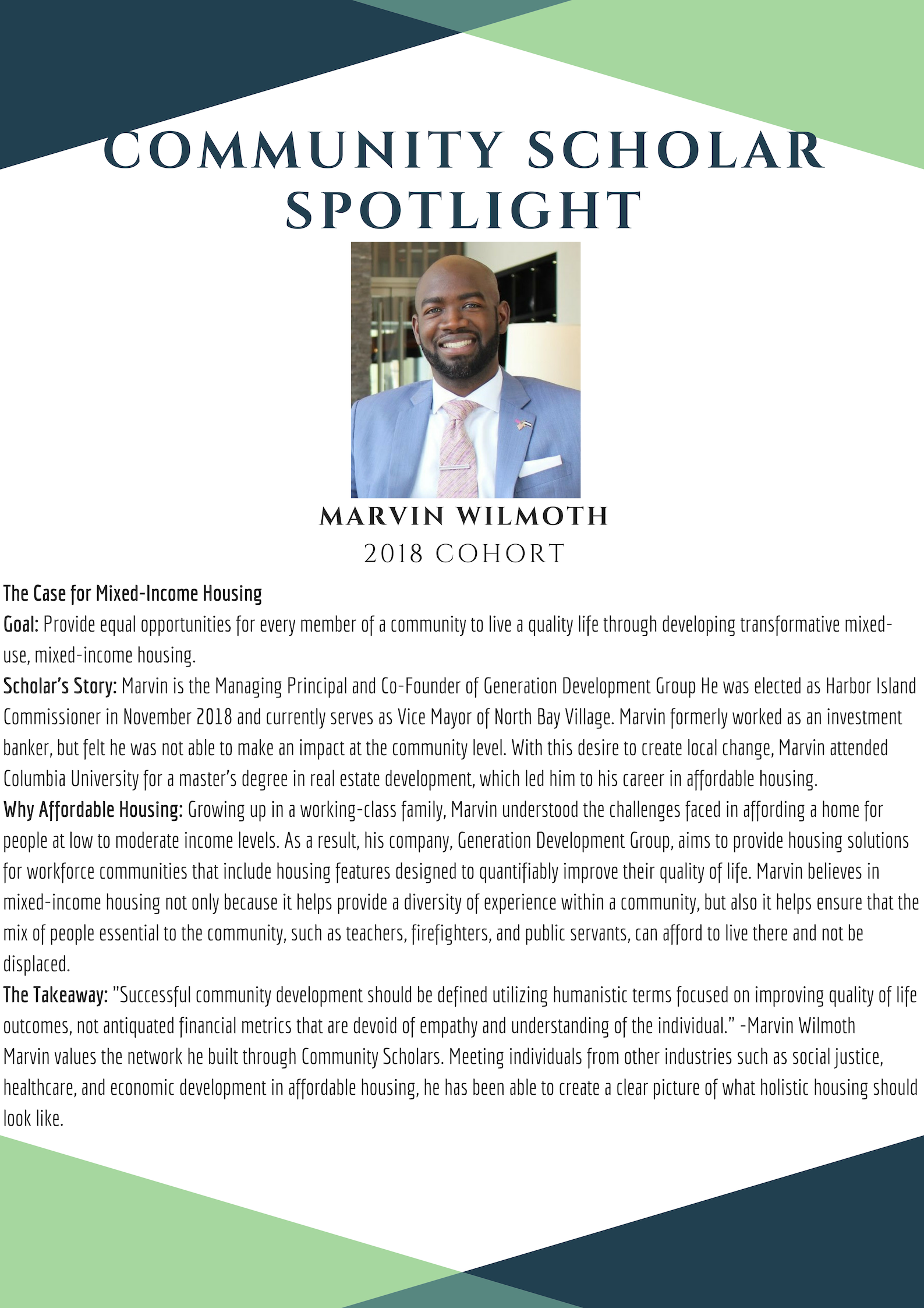 Marvin Wilmoth Community Scholar Spotlight